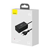 Baseus GaN5 Pro 67W Masaüstü Hızlı Şarj Cihazı + HUB ( HDMI + Type-C + Usb-A Data )